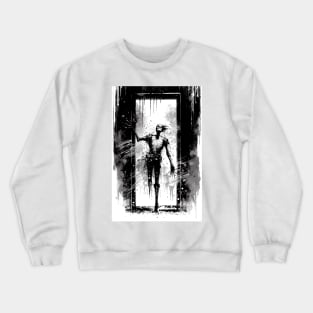 Skeleton Standing In A Doorway Crewneck Sweatshirt